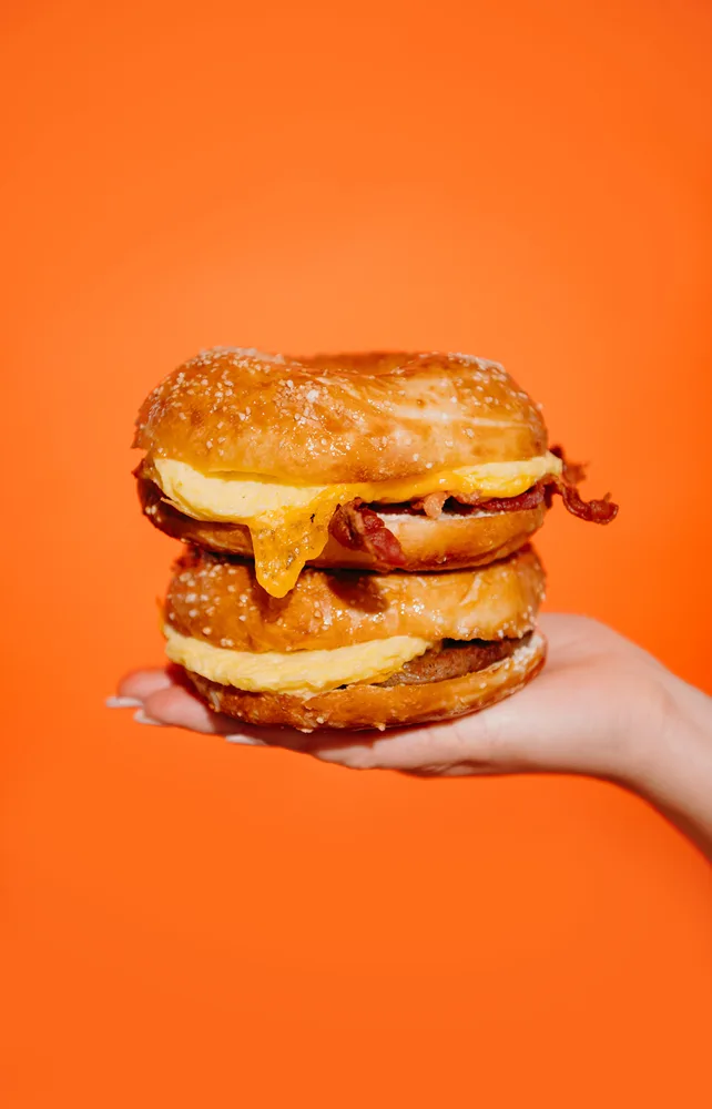 Past weekly feature: Pretzel Bagel Breakfast Sandwich